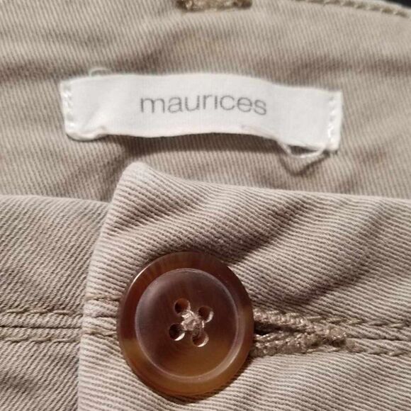 Maurices Tan Cotton Shorts size 16 - Picture 2 of 9